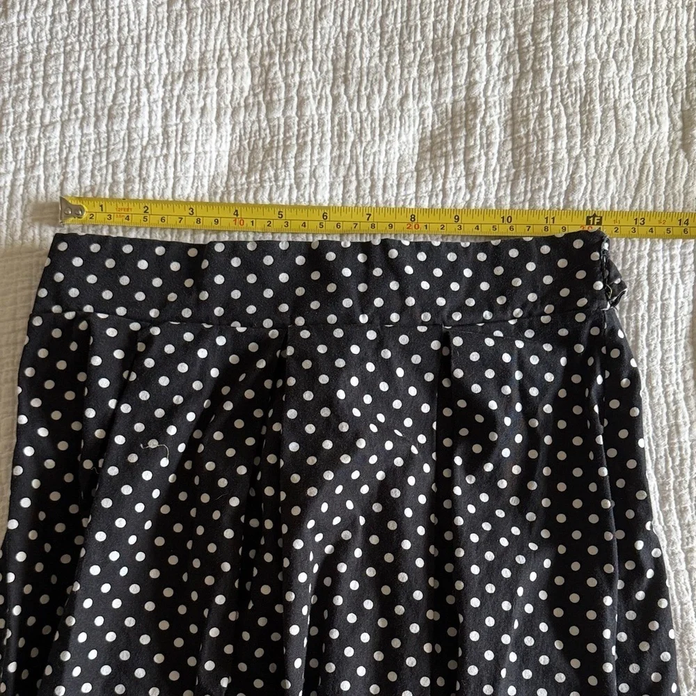 See You Monday Black and White Polka Dot A-Line Skirt / M
